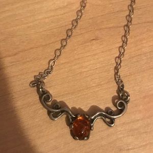 Sterling Silver Amber Necklace